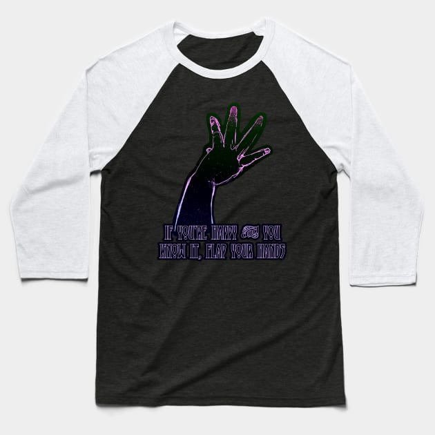 Flap Your Hands Baseball T-Shirt by LondonAutisticsStandingTogether